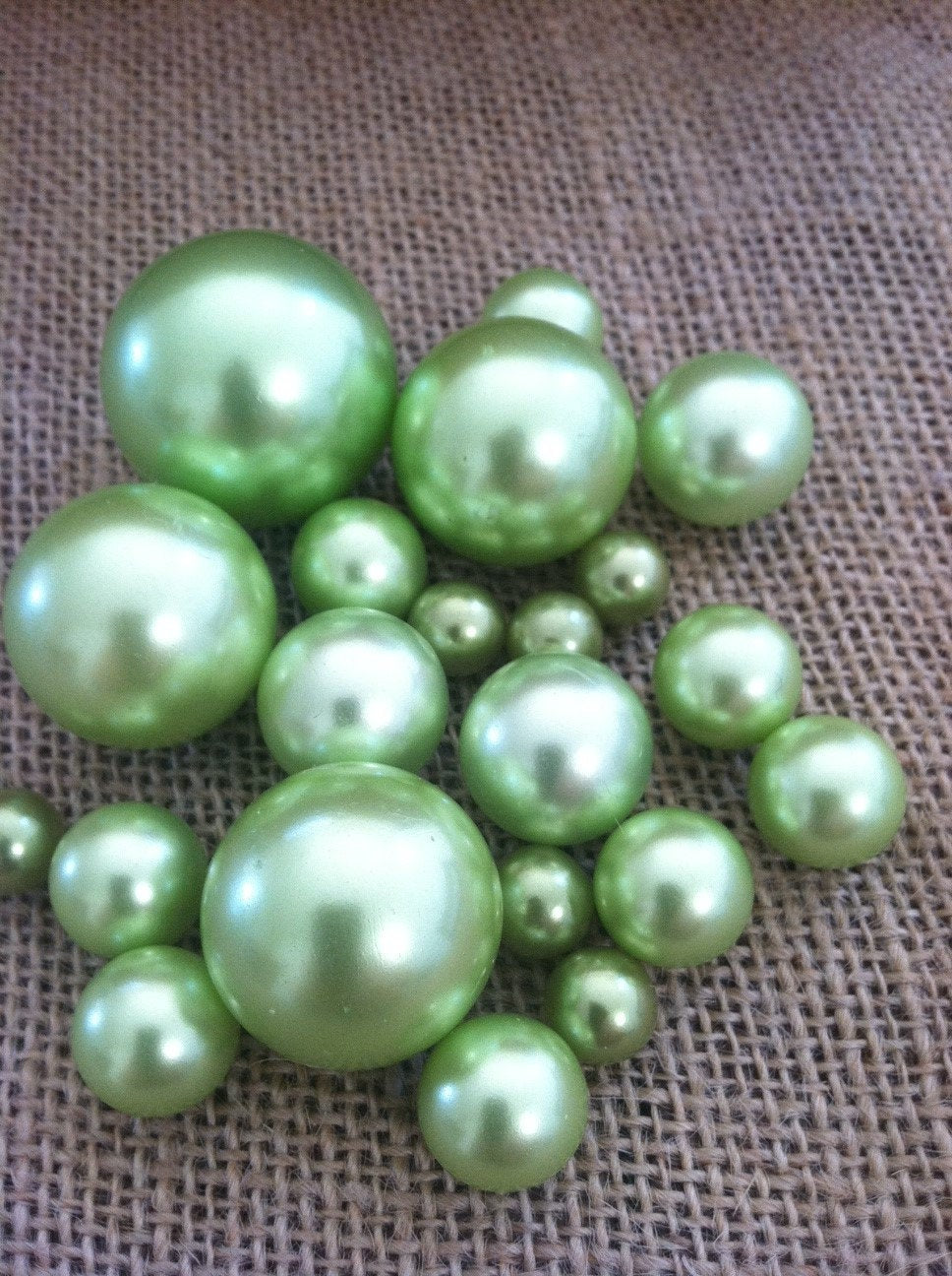 Lime Green Loose Pearls No holes(3-4-5-6-7-8-10-14-18-24-30mm) For Jewelry Trinkets, Crafts/DIY Projects, Decorations