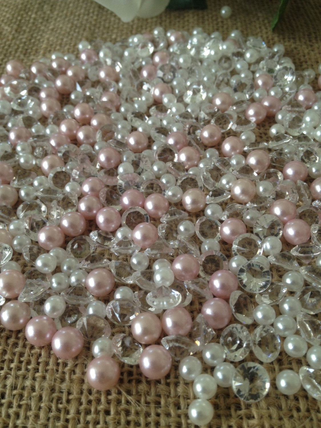 Diamonds & Pearl Mix Decorative Fillers For Candle Votive Fillers, Table Scatters/Confetti,Wine Glass/Mason Jar Fillers