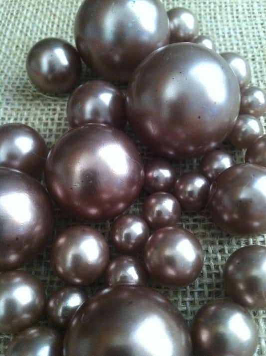 Light Brown Cocoa Pearls For Floating Pearl Centerpieces, Jumbo Pearls Vase Fillers, Scatters, Confetti